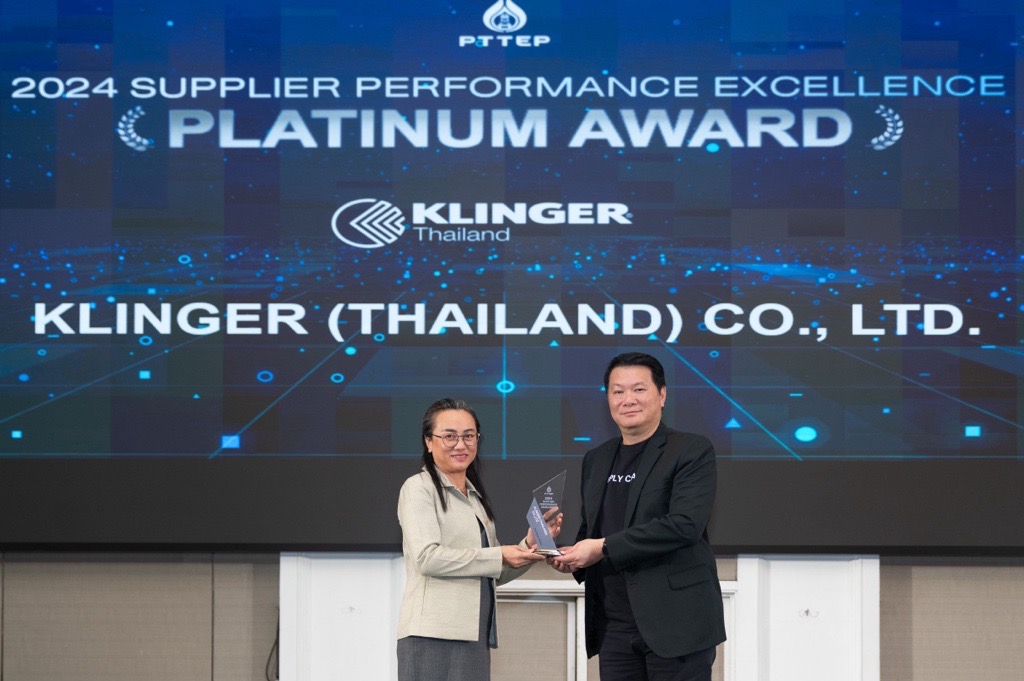 KLINGER Thailand Honoured with Platinum Supplier Excellence Award by PTTEP